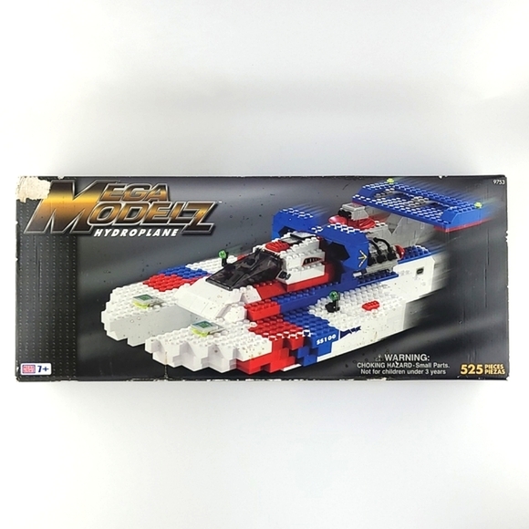 Mega Bloks NIB Rare Large Mega Modelz 9753 Hydroplane  Buildable 525 Pcs 7+ Yrs - Picture 1 of 14